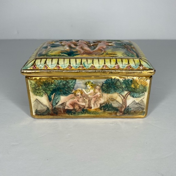 Vintage Capodimonte Ceramic Cigarette Box Mica Italy 73/96 - Picture 3 of 9